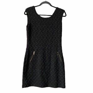 Julio Dress Size 6 Women's Sleeveless Zipper Pocket Dark Gray Geometric Midi